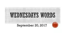 Wednesdays words September 20, 2017