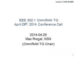 IEEE 802.1 OmniRAN TG April 29
