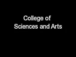 College of Sciences and Arts