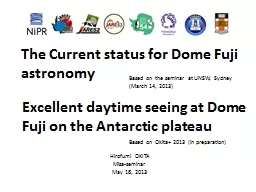 The Current status for Dome Fuji