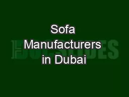 Sofa Manufacturers in Dubai