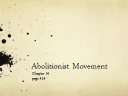 Abolitionist Movement Chapter 14