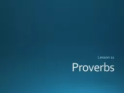 Proverbs Lesson 11 Honesty is the Best Policy