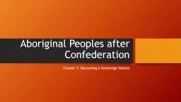Aboriginal Peoples after Confederation