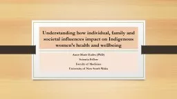 Understanding how individual, family and societal influences impact on Indigenous women’s health