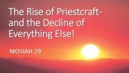 The Rise of  Priestcraft