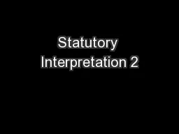 Statutory Interpretation 2