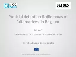 Pre-trial detention & dilemmas of ‘alternatives’ in Belgium