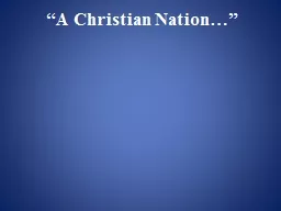 “A Christian Nation…”