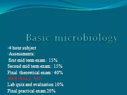 Basic  microbiology 4 hour subject