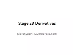 Stage 28 Derivatives MarshLatinIII.wordpress.com