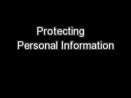 Protecting   Personal Information