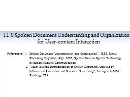 11.0 Spoken  Document Understanding