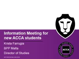 Information Meeting for new ACCA students
