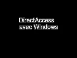 DirectAccess  avec Windows