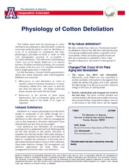 Physiology of Cotton Defoliation Cooperative Extension