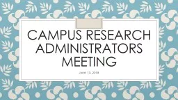 Campus Research Administrators Meeting