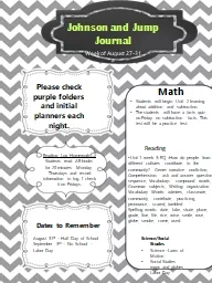Johnson and Jump Journal