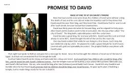 Cards 5-8 PROMISE TO DAVID