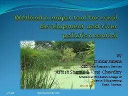 Wetland a major tool for rural development and river pollution control