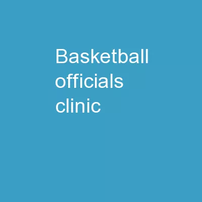 Basketball Officials Clinic