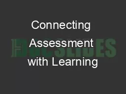 Connecting Assessment with Learning