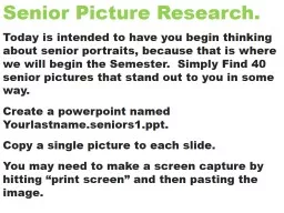 Senior Picture Research.