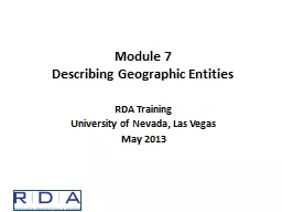 RDA Training University of Nevada,