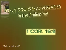 1 COR. 16:9 OPEN DOORS & ADVERSARIES