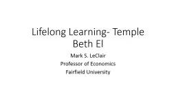 Lifelong Learning- Temple Beth El