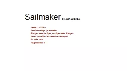 Sailmaker  by Alan Spence