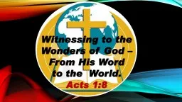 Witnessing to the  Wonders