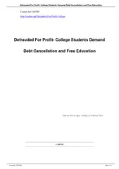 Defrauded For Profit College Students Demand Debt Canc