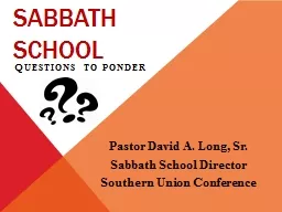 Sabbath School Questions to Ponder