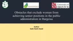 Obstacles that exclude woman from achieving