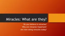 Miracles: What are they?