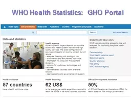WHO Health Statistics: