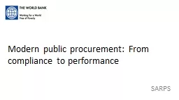 Modern public procurement: From compliance to performance