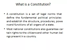What is a Constitution? 