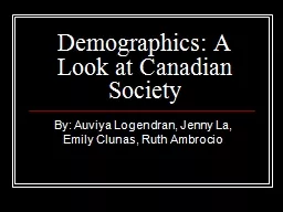 Demographics: A Look at Canadian Society