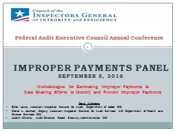 Improper Payments Panel September 8, 2016