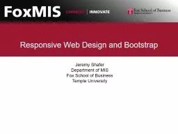 Responsive Web Design and Bootstrap