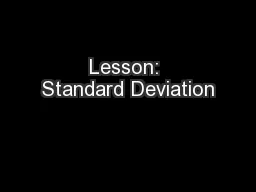 Lesson: Standard Deviation