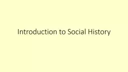Introduction to Social History