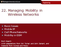 22. Managing Mobility in Wireless Networks