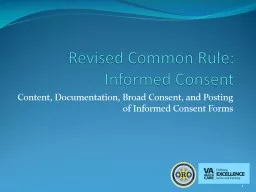 Revised Common Rule: Informed Consent