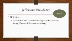 Jefferson’s Presidency