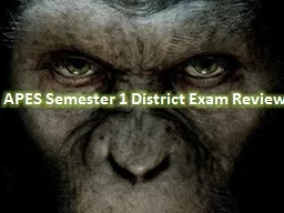 APES Semester 1 District Exam Review