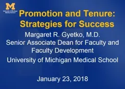 Promotion and Tenure: Strategies for Success