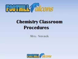 Chemistry  Classroom Procedures